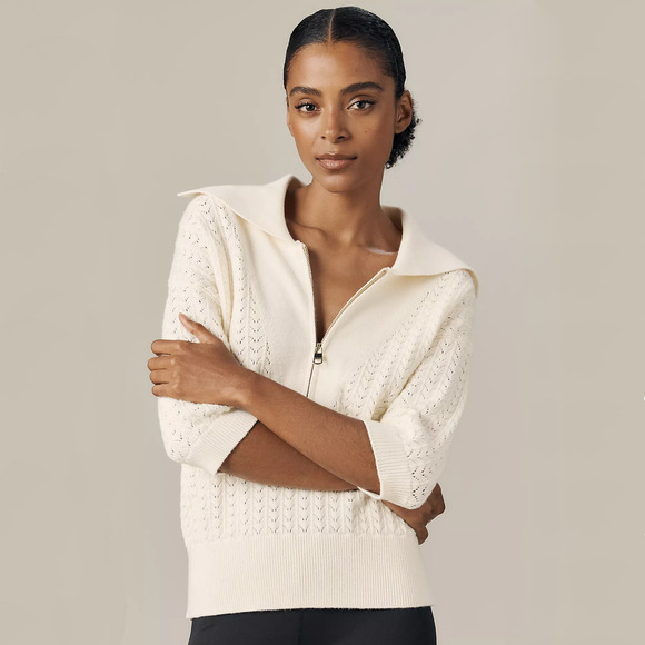 VARLEY Arney Half-Zip Polo Sweater in Egret M - Picture 2 of 11